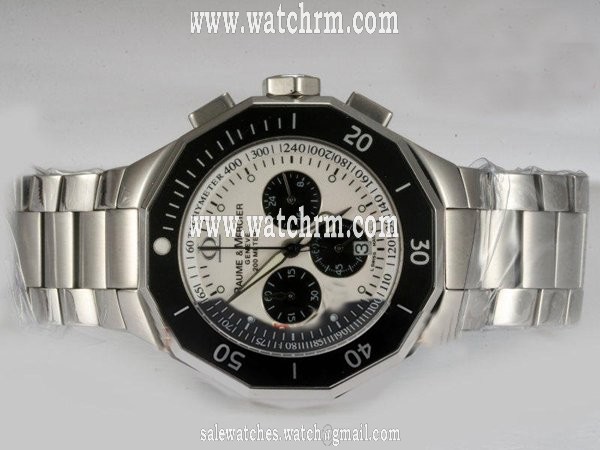 Baume Mercier Riviera XXL 8724 White Dial Silver Stainless Steel Strap Round Watch