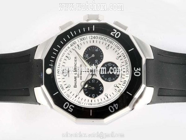 Baume Mercier Riviera XXL 8724 White Dial Stainless Steel Case Watch