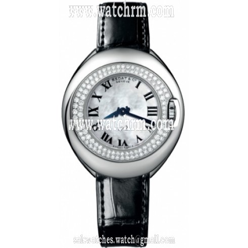 Bedat No 2 Mother of Pearl Dial Diamond Black Leather Ladies Watch 228.030.900