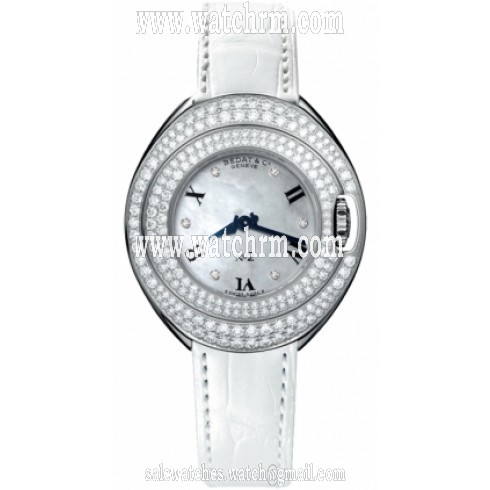 Bedat No 2 Mother of Pearl Dial Diamond White Leather Unisex Watch 228.050.909