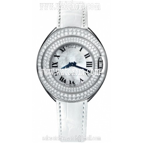 Bedat No 2 Mother of Pearl Dial White Leather Diamond Unisex Watch 228.050.900