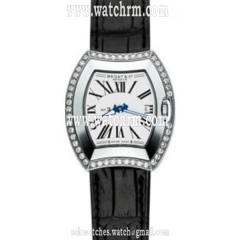 Bedat No. 3 Diamond Silver Dial Steel Black Leather Ladies Watch 334.050.101