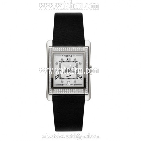 Bedat No. 7 Diamond White Guilloche Dial Steel Black Satin Watch 728.040.109