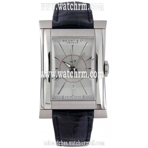 Bedat No. 7 Silver Dial Steel Brown Leather Men's Watch 737.010.610