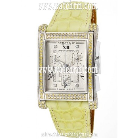 Bedat No. 7 Silver Dial Yellow Diamond Yellow Leather Ladies Watch 778.056.109