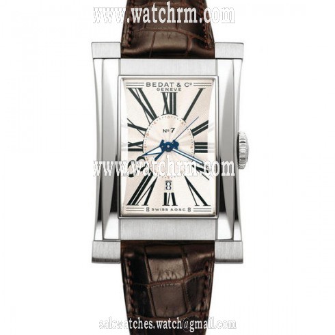Bedat No. 7 White Dial Brown Alligator Leather Men's Watch 737.010.801