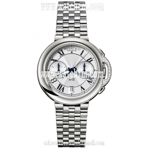 Bedat No. 8 Silver Dial Chronograph Stainless Steel Unisex Watch 830.021.100