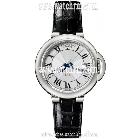 Bedat No. 8 Silver Dial Stainless Steel Black Leather Automatic Unisex Watch 831.010.100