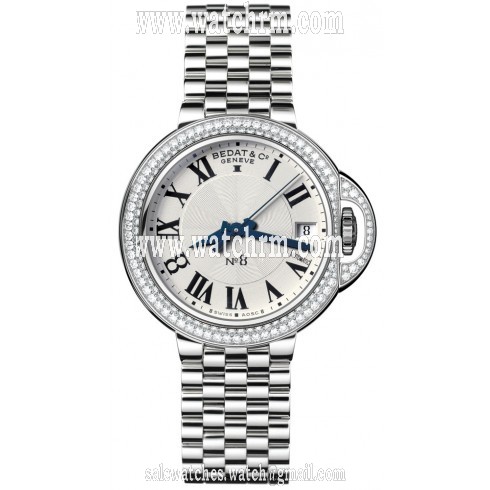 Bedat No.8 Silver Dial Stainless Steel Diamond  Bezel Ladies Watch 828.041.600