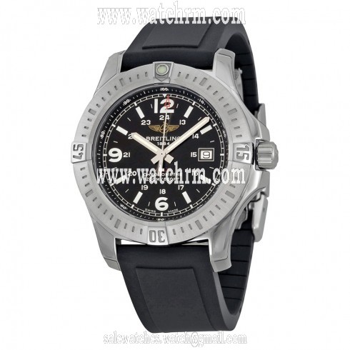 Breitling Colt Chronograph Black Dial Black Rubber Men's Watch A7438811-BD45BKPD