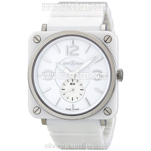 Bell and Ross Aviation 39 MM White Unisex Watch BRS-WH-CERAMIC/SCE