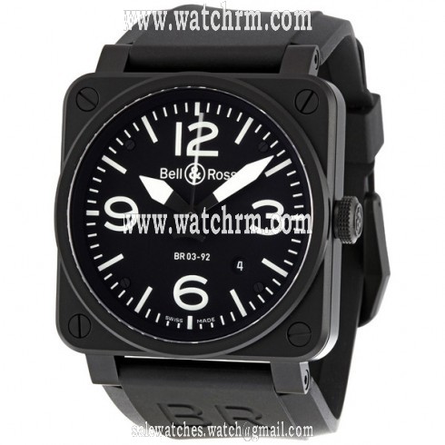 Bell and Ross Aviation Black Dial 42MM Automatic Men's Watch BR03-92-CB