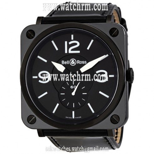 Bell and Ross Aviation Black Dial Black Patent Leather Unisex Watch BRS-BLK-BKPAT