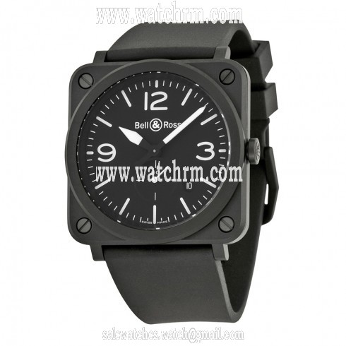 Bell and Ross Aviation Black Dial Matt Black Ceramic Men's Watch BLRBRS-BL-CEM