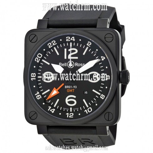 Bell and Ross Aviation GMT Black Dial Automatic 46MM Men's Watch BR-01-93-GMT