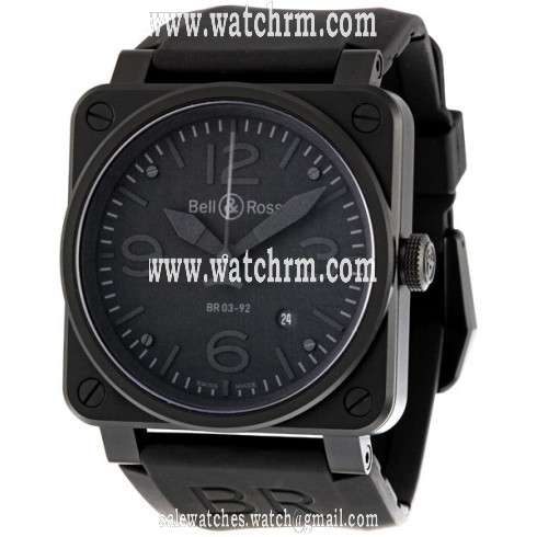 Bell and Ross Aviation Phantom All Black Dial Automatic 42MM Men's Watch BR-03-92-PHANTOM
