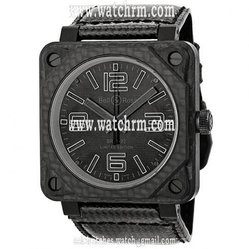 Bell and Ross Aviavtion Carbon Fiber Phantom Black Dial Automatic Men's Watch BR0192-CA-FIBER-PH