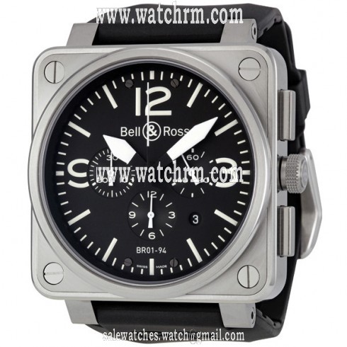 Bell and Ross Black Dial Automatic Chronograph Men's Watch BR0194-BL-ST