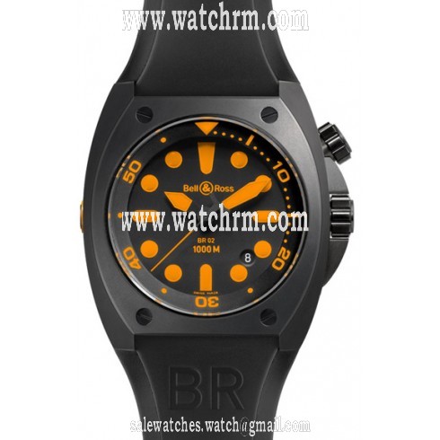 Bell and Ross BR02-92 Automatic Black Dial BR02-ORANGE