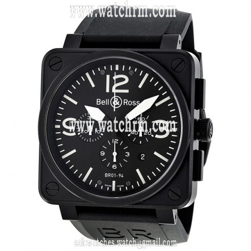 Bell and Ross Carbon Chronograph Black Dial Stainless Steel Men's Watch BR0194-BL-CA
