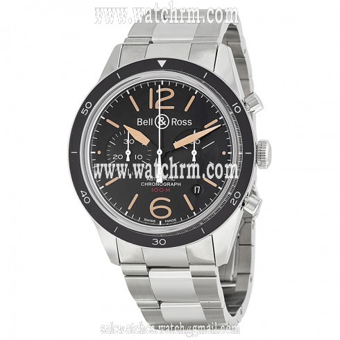 Bell and Ross Heritage Sport Black Dial Steel Men's Watch BR126-HER-ST