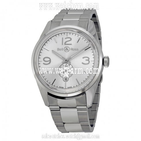 Bell and Ross Officer Automatic Silver Dial Stainless Steel Men's Watch BR123-WH-ST-SS