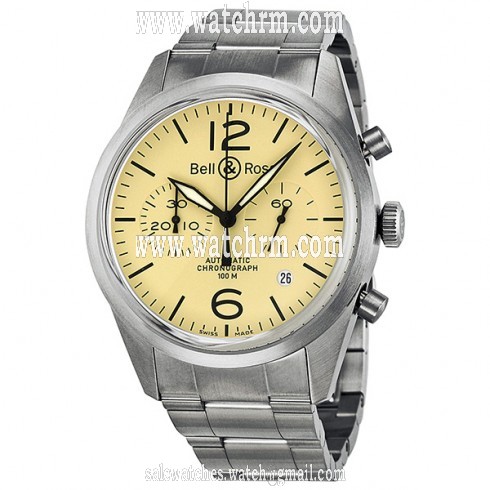 Bell and Ross Original Automatic Chronograph Beige Dial Men's Watch BR126-BEI-ST-SS