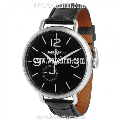 Bell and Ross Reserve De Marche Automatic Black Leather Men's Watch BRWW197BLST