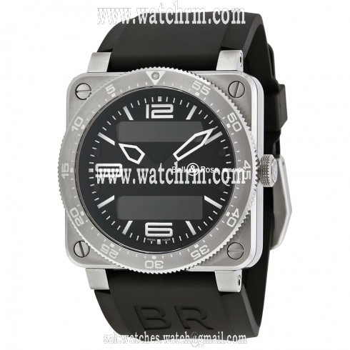 Bell and Ross Type Aviation Black Dial Steel Case Men's Watch 03-TYPE-AVI-ST