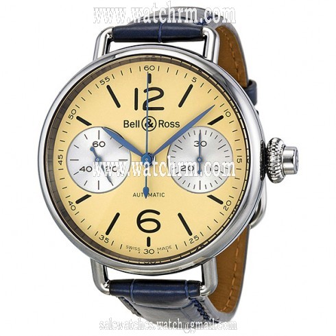 Bell and Ross Vintage Monopusher Chronograph Automatic Ivory Dial Men's Watch BRWW1-MONO-IV