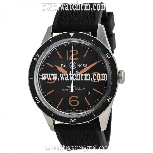 Bell and Ross Vintage Sport Black Dial Black Rubber Men's Watch RBRV123-ST-HER-SRB