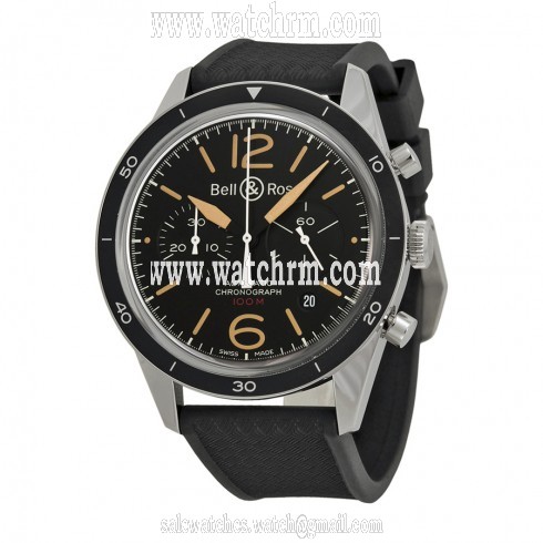 Bell and Ross Vintage Sport Heritage Black Dial Automatic Men's Watch BRV126-ST-HER-SRB