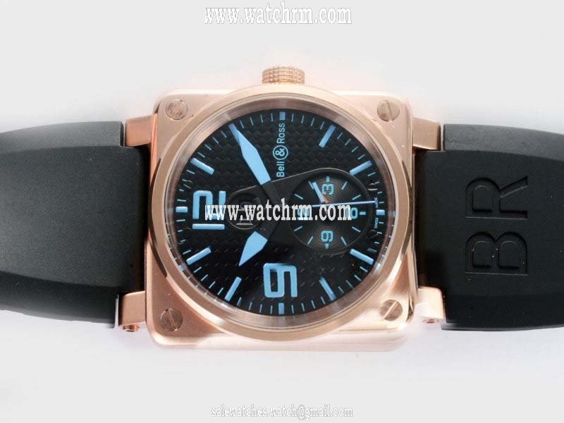 Bell Ross BR01-92 BR01-92-BD-B-V-27 42x42mm Black Crocodile Leather Strap Black Dial Watch