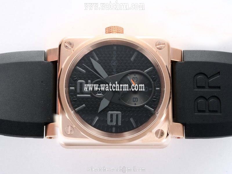 Bell Ross BR01-92 BR01-92-BD-B-V-27 46x46mm Black Dial Rose Gold Case Watch