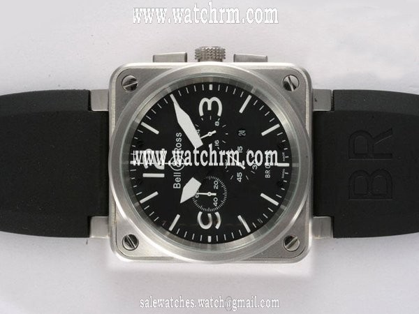 Bell Ross BR01-94 Chronograph BR01-94 Black 46x46mm Black Rubber Strap Midsize Watch