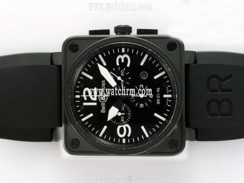 Bell Ross BR01-94 Chronograph BR01-94 Black Midsize Quartz Chronograph Square Watch