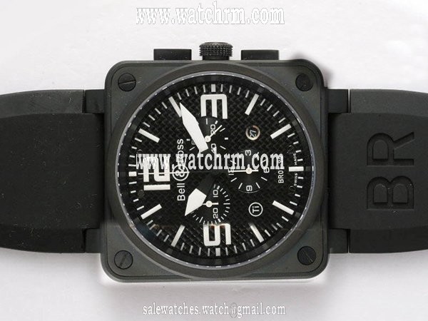 Bell Ross BR01-94 Chronograph BR01-94 Black Quartz Chronograph Midsize PVD Bezel Watch