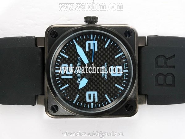 Bell Ross BR01-94 Limited editions BR01-92 Blue Rubber Midsize Square Automatic Watch