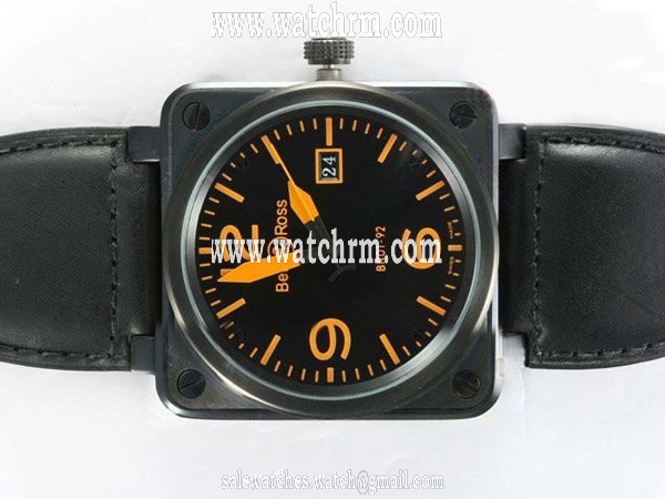 Bell Ross BR01-94 Limited editions BR01-92 Orange Leather Black Dial Square Watch