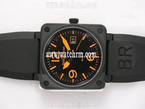 Bell Ross BR01-94 Limited editions BR01-92 Orange Square Black Rubber Strap Black Dial Watch