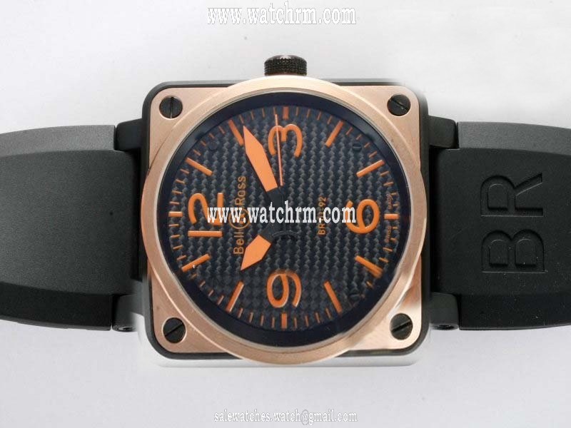 Bell Ross BR01 Gold Carbon BR 01-92 Auto Rubber PVD Case PVD Bezel Midsize Watch