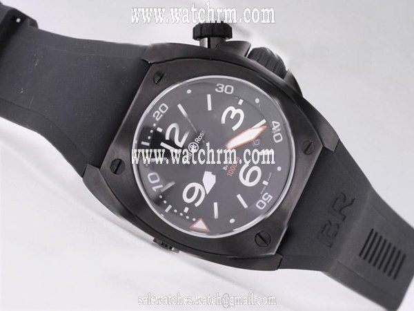 Bell Ross BR02 BR02 Carbon Black Rubber Strap Black Dial PVD Bezel Watch