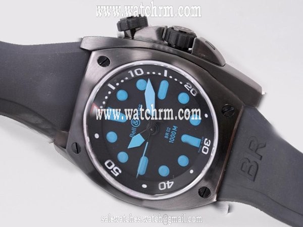 Bell Ross BR02 BR02 PRO Midsize Round Black Rubber Strap Watch