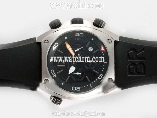 Bell Ross BR02 BR02 Steel Black Dial Quartz Chronograph 44mm Watch