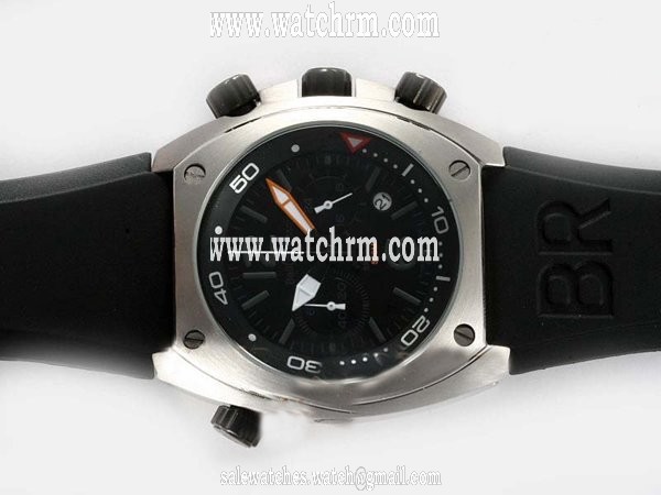 Bell Ross BR02 BR02 Steel Black Dial Round Quartz Chronograph Watch
