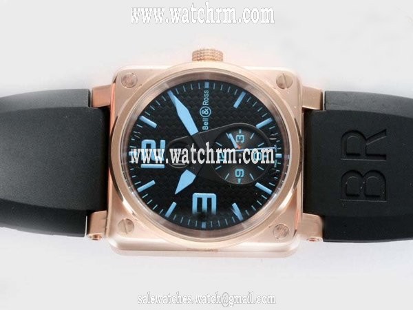 Bell Ross BR03-94 BR 03-51 GMT Stainless Steel with Rose Gold Bezel Automatic Midsize Watch