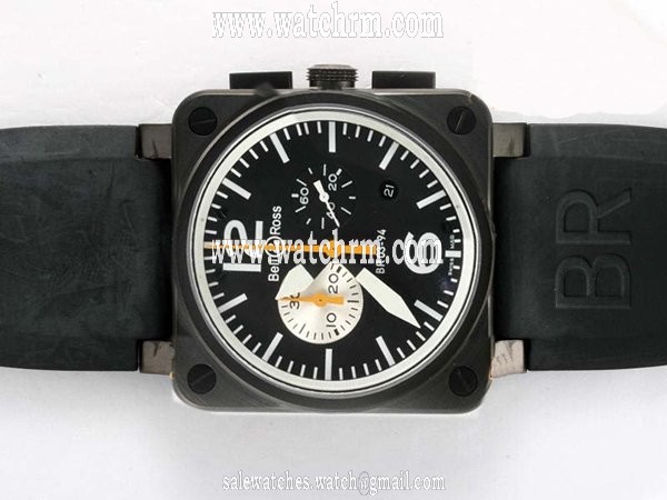 Bell Ross BR03-94 BR 03-94 Black White PVD Case 42x42mm Black Dial Watch