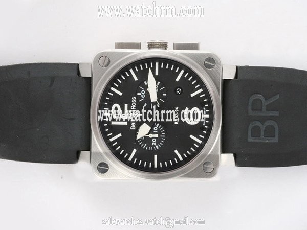 Bell Ross BR03-94 BR 03-94 Square Black Dial Quartz Chronograph Watch