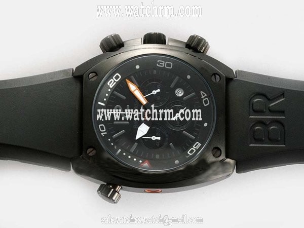 Bell Ross Chronograph BR02-94 Carbon Black Dial 44mm Quartz Chronograph Watch