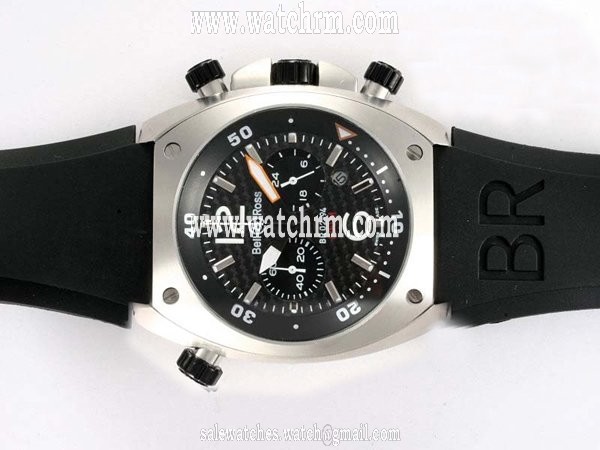 Bell Ross Chronograph BR02-94 Round Quartz Chronograph Black Dial Watch